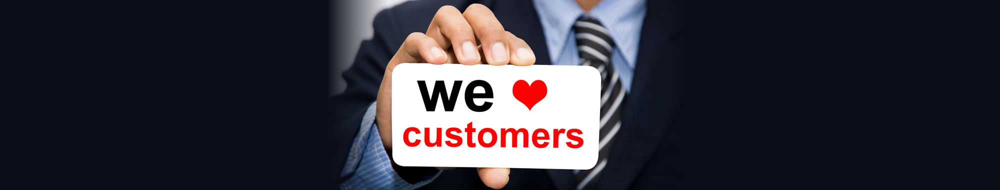 An image with the words "We love customers" depicts a Refer A Client special offer.